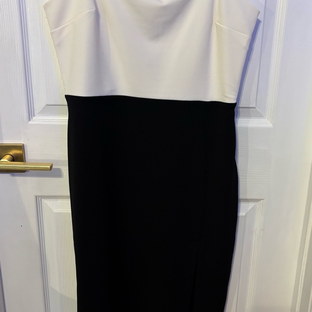 Express Black and White Sheath Midi Dress